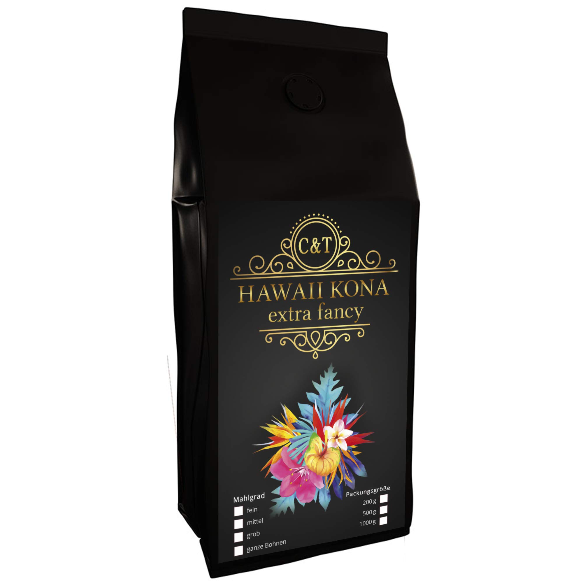 C&T Hawaii Kona Kaffee | 500g Ganze Bohnen | Das braune Gold aus Hawaii - einer der besten Kaffees der Wel