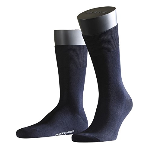 FALKE Herren Socken Firenze, 97% Baumwolle, 1 Paar, Blau (Dark Navy 6370), Größe: 41-42