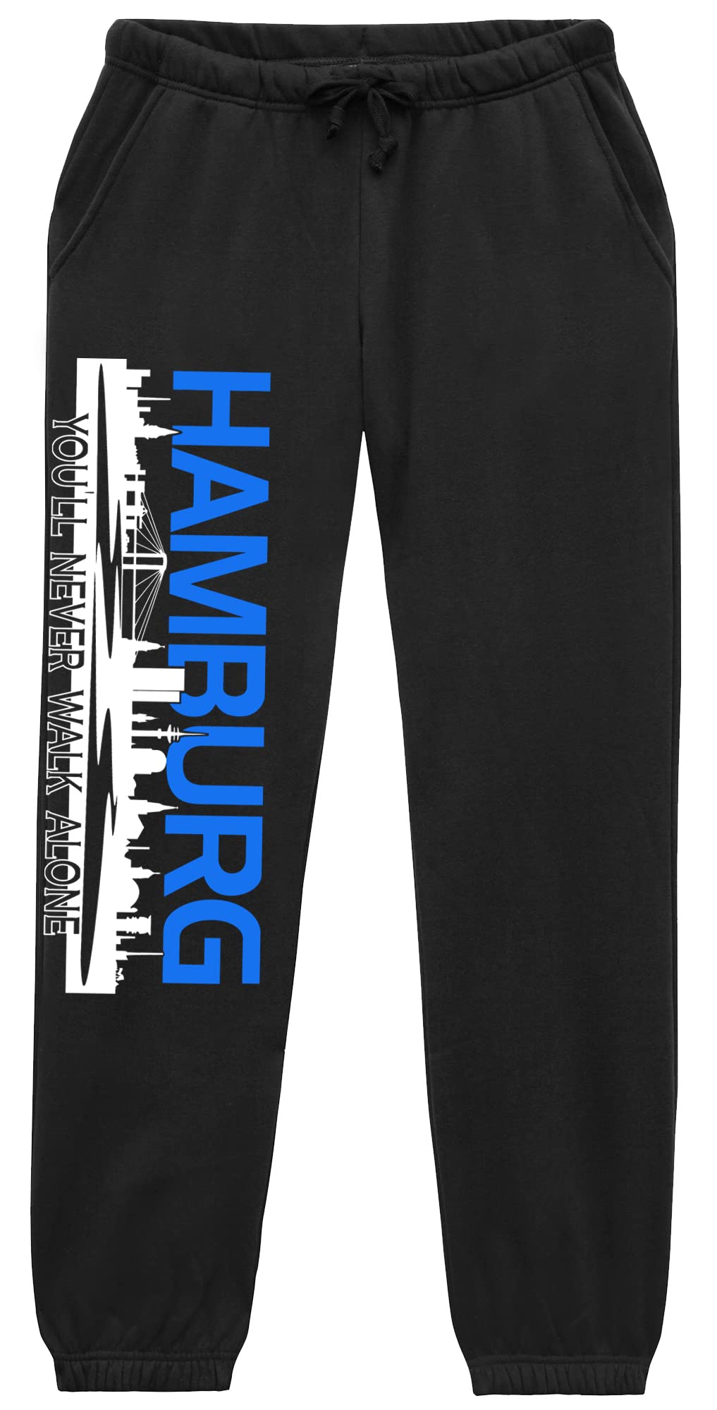 Hamburg Skyline Jogginghose | Fussball Skyline Hamburg Hose Herren Ultras Sporthose Freizeithose | (XXL)