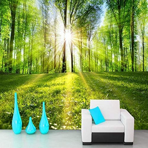 XLMING Sonnenschein Wald Natur Szenerie Küche Esszimmer Arbeitszimmer Wohnzimmer TV Hintergrund Wand 3D Tapete-200cm×140cm