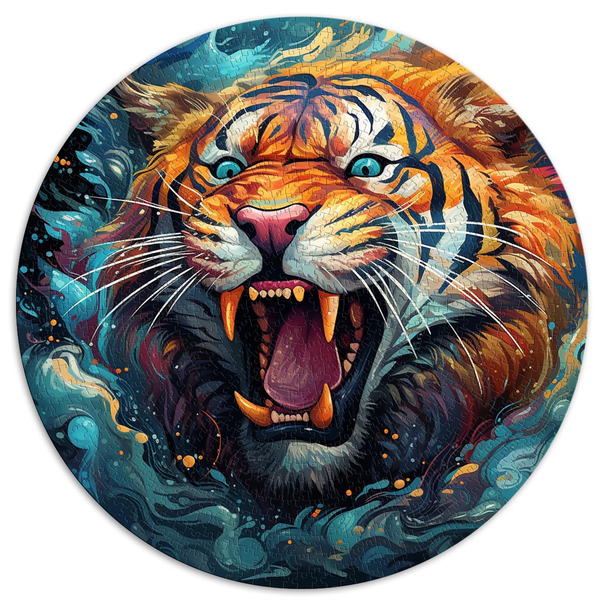 Puzzle Jigsaw Puzzle ferocious tiger 1000 Piece Jigsaw Puzzles 26.5x26.5 inches Jigsaw Puzzle for is ideal as a Gift for The whole family