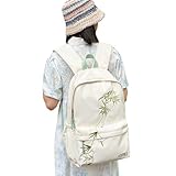 Student Schulrucksack Frau Große Kapazität Laptop Rucksack Mann Casual Daypacks Asiatischer Bambus Rucksack Reiserucksack