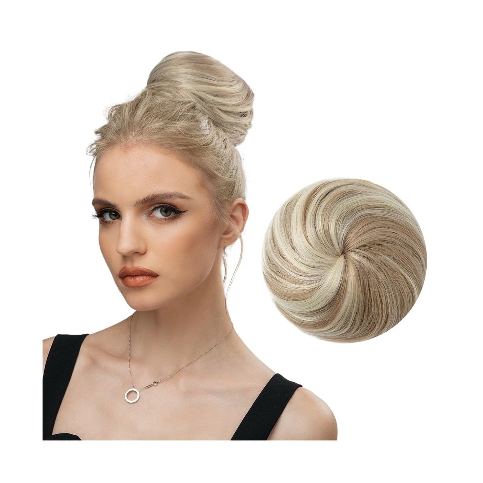 Haarteil Haargummi Synthetisches Haar, Dutt-Verlängerung, Clip-in-Haarteil, Kunsthaar-Schwanz, Donut, Kordelzug, Chignon, Haarteil, Hochsteckfrisur, Haarteil, Pferdeschwanz Haarverlängerung(16H613)