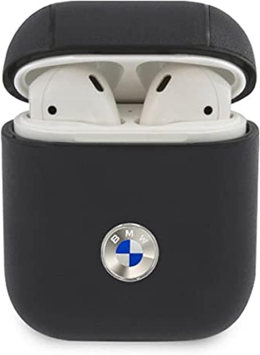 BMW BMA2SSLNA Hülle für AirPods Marine Geniune Leather Silver Logo, Black