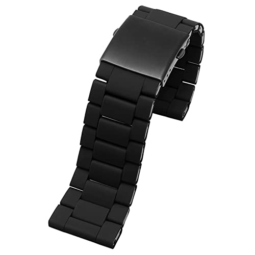 OPKDE 28 mm Silikon-Edelstahl-Uhrenarmband für Diesel DZ7396 DZ7370 DZ4289 DZ7070 DZ7395 Herren-Gummi-Armband, 28mm, Achat