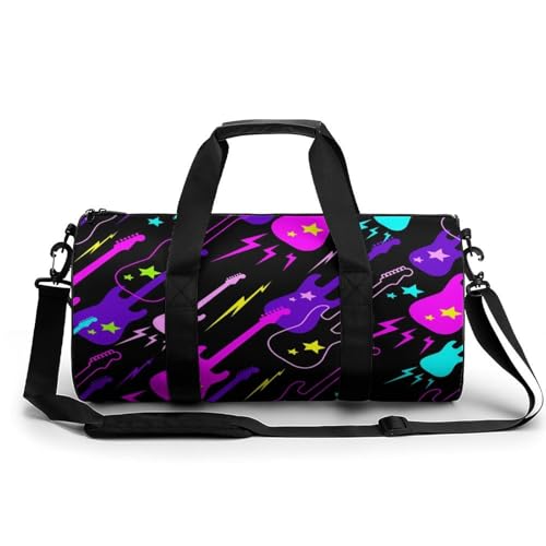 Farbe Gitarre Sport Duffel Bag Sporttasche Reisetasche Handgepäck Tasche Schwimmtasche Weekender Bag 45x23x23cm