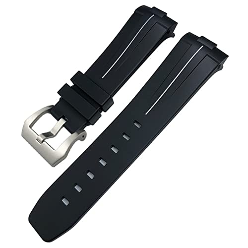 BANDKIT Uhrenarmband für Panerai PAM00111/441, wasserfestes Armband mit Schmetterlingsschnalle, 24 mm, Schwarz / Grün, 24 mm, Achat