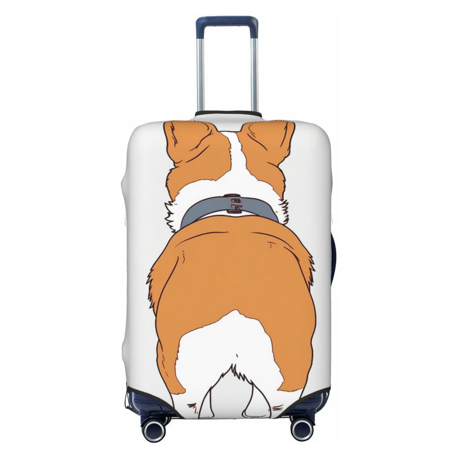 CSGJMYGS Funny Corgi Butt Gepäckhüllen für Koffer, waschbar, modisch, dehnbar, kratzfest, passend für 45,7 - 81,3 cm Gepäck, Größe XL, Schwarz , XL