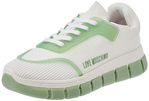 Love Moschino Damen Sneaker Oxford-Schuh, Weiß, 39 EU