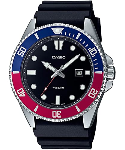 Casio Collection Herren-Taucheruhr Blau/Rot MDV-107-1A3VEF