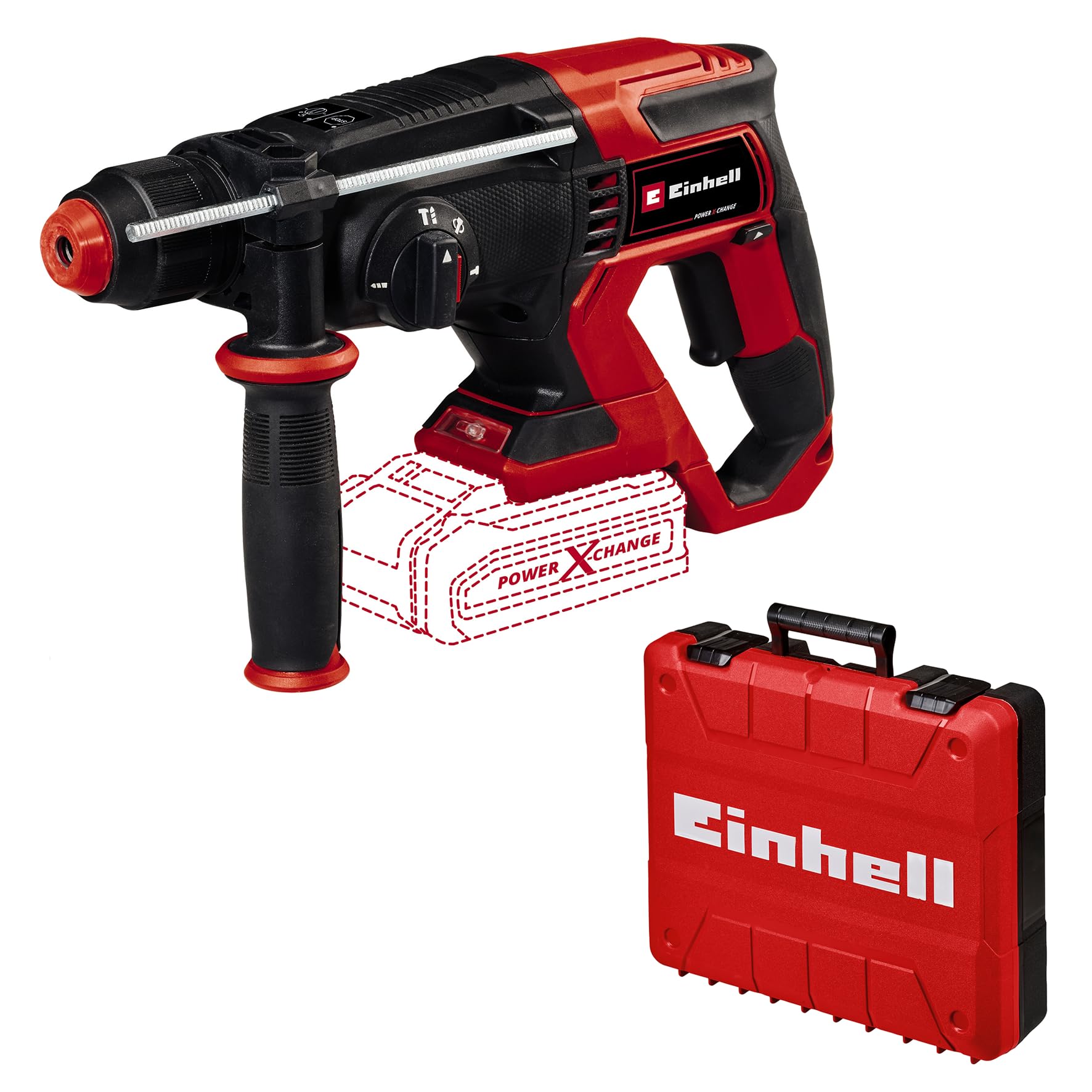 Einhell Akku-Bohrhammer TE-HD 18/20 Li-Solo Power X-Change (18 V, 1.8 J, 20 mm Bohrleistung in Beton, 4.750 min-1 max. Schlagzahl, inkl. Koffer, ohne Akku)