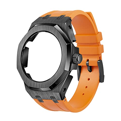 IOTUP Kautschukarmband passend für GA2100/2100 Edelstahl-Metallgehäuse Fluoro-Gummiband + Modifikationswerkzeuge, Einheitsgröße, Achat