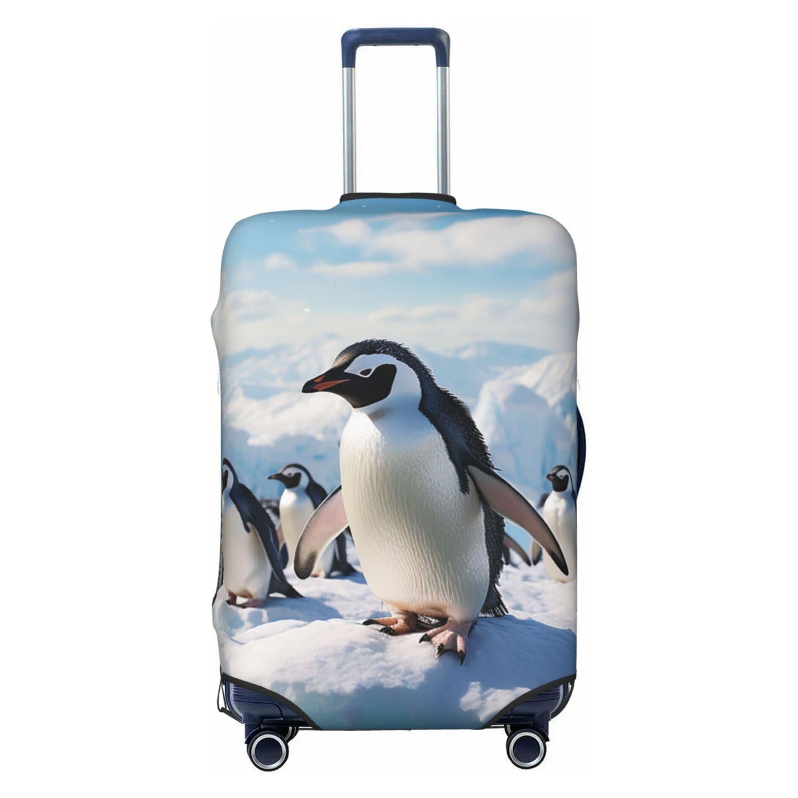 CSGJMYGS Penguins Gepäckhüllen für Koffer, waschbar, modisch, dehnbar, kratzfest, passend für 45,7 - 81,3 cm Gepäck, XL, Schwarz, XL, Schwarz , XL