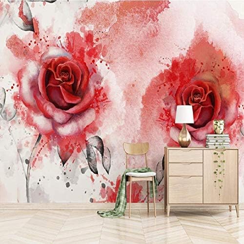 XLMING Einfache Abstrakte Malerei Rose 3D Tapeten Home Esszimmer Sofa Schlafzimmer Wohnzimmer TV Hintergrund-150cm×105cm