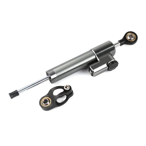 Dämpfer Lenkungsstabilisator Lenkungsdämpfer Stabilisator Hub Universal Motorrad Einstellbar Für Motorräder Sport Bike Elektrische Roller CNC-Halterung(Titanium with Black)