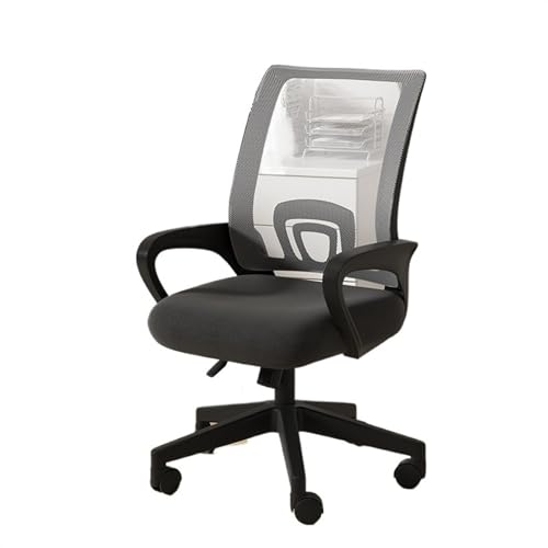 Zhaoj24-05 Bürostuhl Ergonomischer Bequemer Bürostuhl for Zuhause, bequemer Gaming-Drehstuhl, ergonomischer Stuhl mit Netzgewebe und mittlerer Rückenlehne Schreibtischstuhl(Grigio)