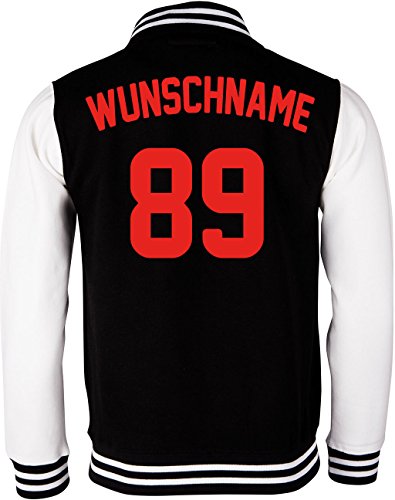 EZYshirt® Damen Herren Kinder College Jacke Athletic mit Wunschnamen und Wunschnummer | Baseball Jacke |