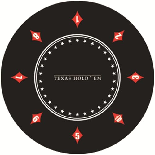 LYZXYZAI Runde Pokermatte Für Texas Hold'em Deluxe Pokertischtuch Pokermatte mit Tasche rutschfest und wasserabweisend Für Multiplayer-Pokerspiele Pokerkarten,002,120 * 120CM