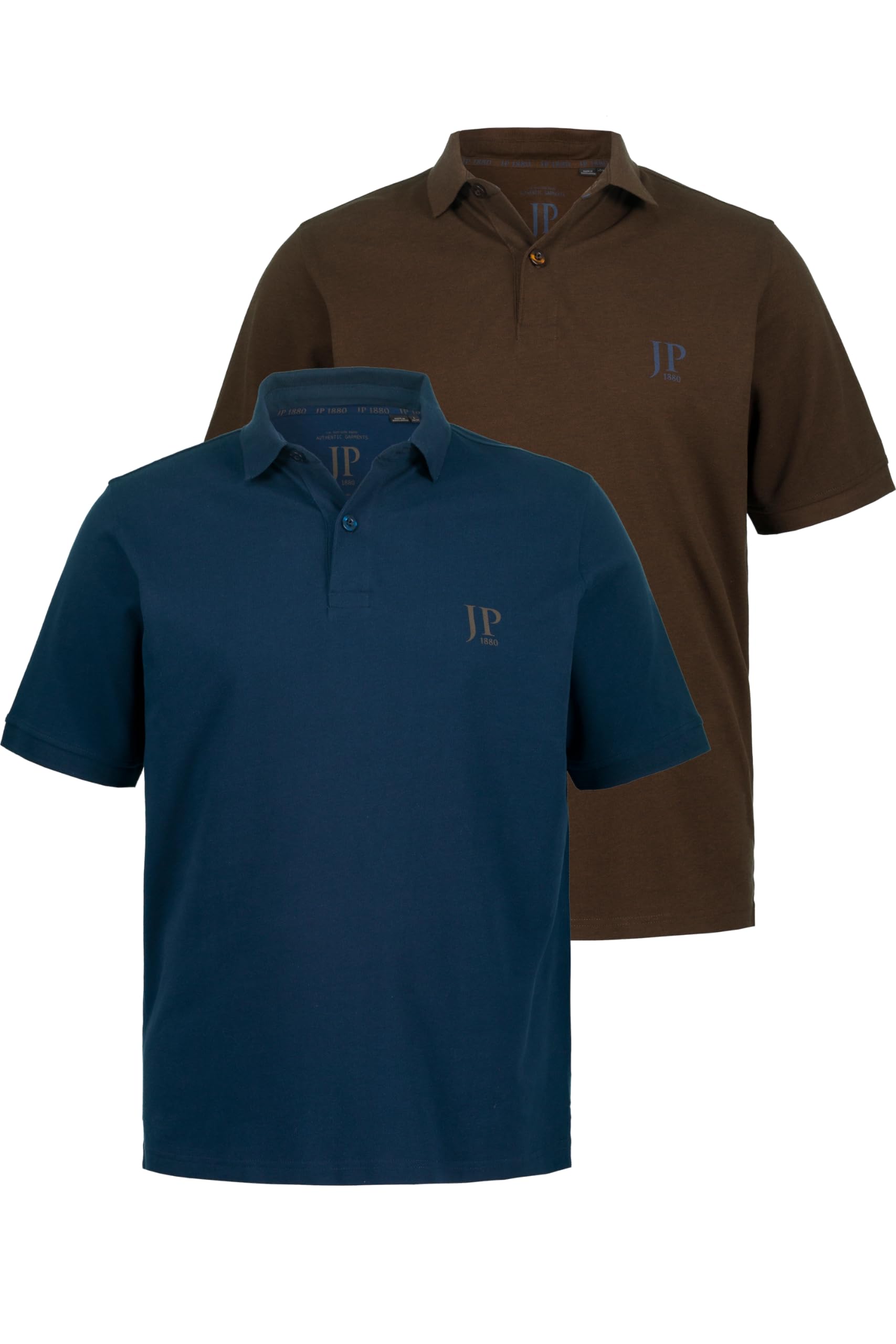 JP 1880 Herren Poloshirts, 2er-pack, Dunkel Taupe, 3XL EU