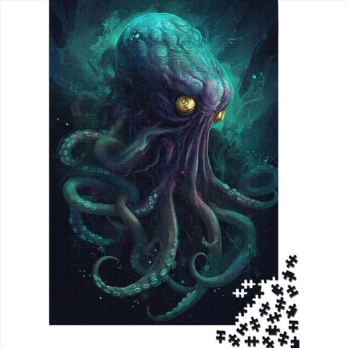 1000-teiliges Puzzle für Erwachsene, Kraken-Puzzle für Erwachsene, schwieriges Puzzle, Weihnachts- und Geburtstagsgeschenk für Erwachsene und Jugendliche (Größe: 75 x 50 cm)