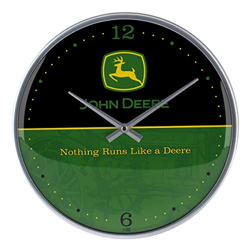 Nostalgic-Art 51030 John Deere - Logo - Black and Green, Wanduhr 31cm