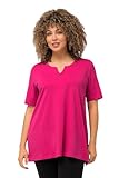 Ulla Popken Damen große Größen Übergrößen Plus Size T-Shirt, A-Linie, Carree-Ausschnitt, Halbarm Fuchsia pink 42+ 807286810-42+