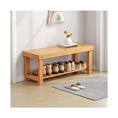 Platzsparender Schuhschrank Schuhregalbank, Schuhbank for den Eingangsbereich, 2/3-stufige Schuhbank im einfachen Stil mit Stauraum for Flur, Wohnzimmer, Schlafzimmer, Flur, Natur Schuhaufbewahrung(80