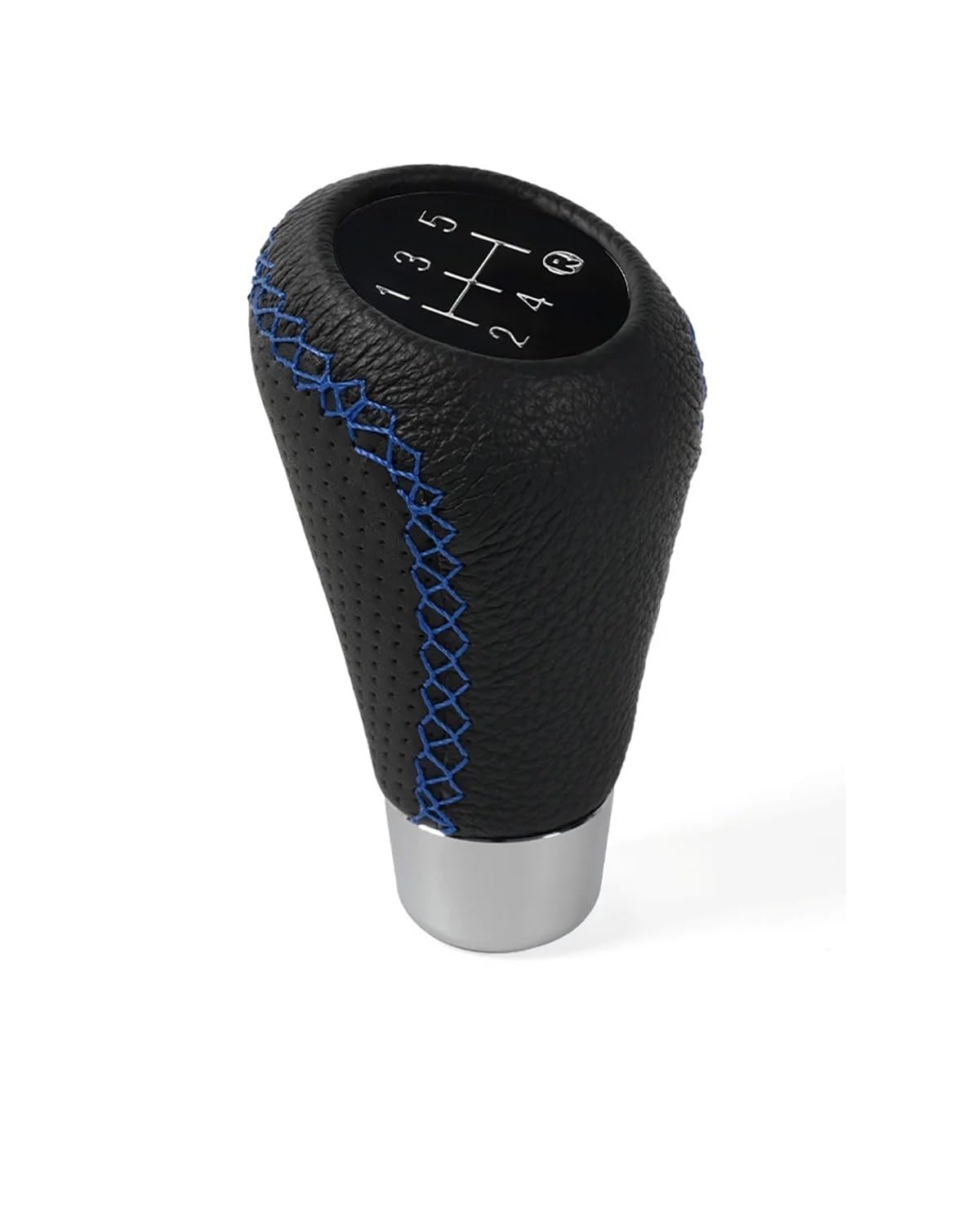 Schaltknauf 5-Gang-Schaltknauf Aus PU-Leder Manuell Rote Nähte Auto-Schalthebel Hebelgriff Schaltgetriebe Shift knob(Blue)