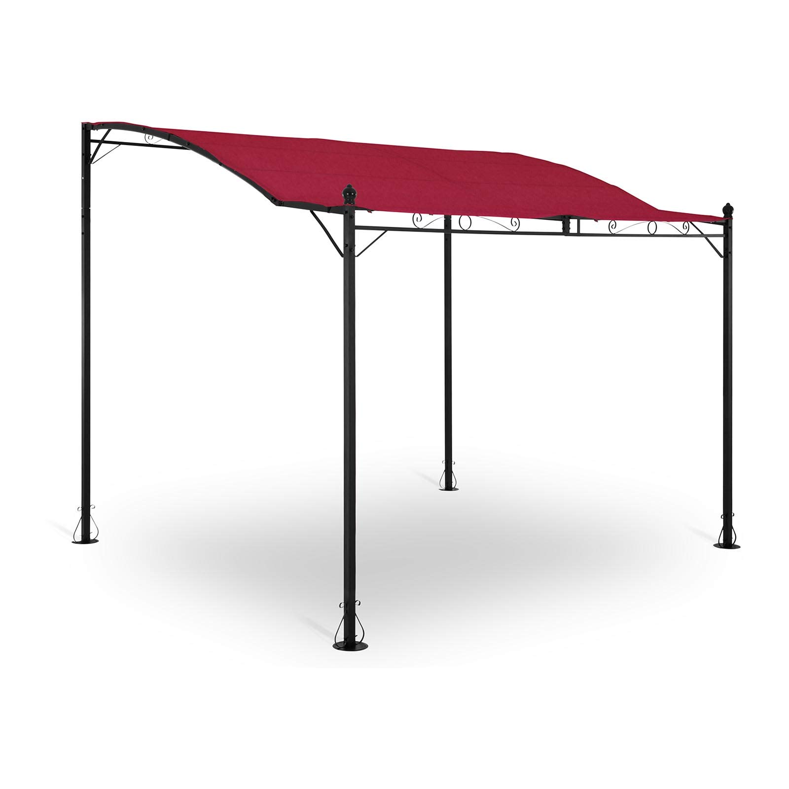 Uniprodo Uni-Gazebo-3X2.5R Anbaupavillon Pavillon Gartenpavillon freistehend weinrot 2,6 x 3 m Polyester 180 g/qm Rahmen pulverbeschichteter Stahl Gartenzelt Partyzelt Sonnenschutz mit Sonnendach