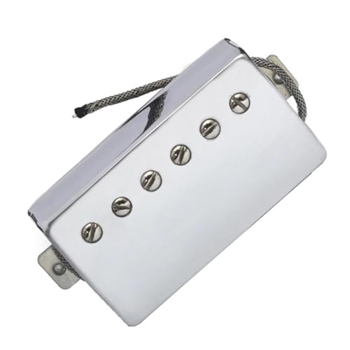 Gitarren-Humbucker-Tonabnehmer-Set, verchromte Metallabdeckung, weiße Kupferbasis, Gitarrenteile Single-Coil-Tonabnehmer (Color : Neck)