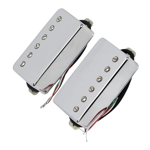 Keramik-Humbucker-Tonabnehmer für E-Gitarre, verchromte Metallabdeckung, Ersatz für Gitarren-Tonabnehmer Single-Coil-Tonabnehmer (Color : One set)