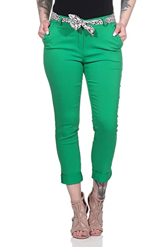 Mississhop Female Damen Stretch Klassische Chino Hose (Mod. 366) Jadegrün M