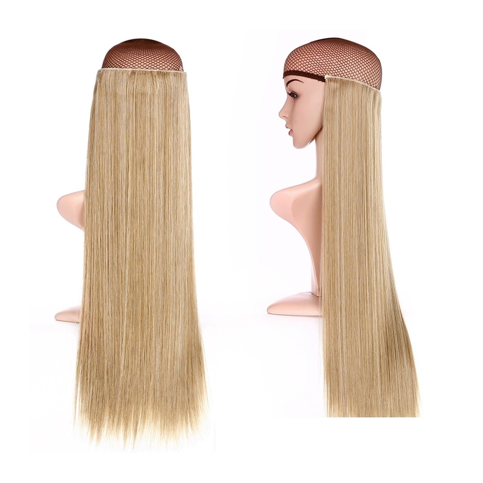 Clip-in-Haarverlängerungen Synthetische Haarverlängerung, 66 cm, hellblond, Clip-in-Haarverlängerung, langes, glattes, natürliches Ombre-Blond-Haarteil for Frauen Clip-in-Haarverlängerungen aus Echtha