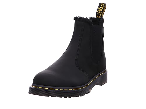 Dr. Martens Herren Chelsea Boots, Black Archive Pull Up & Black Borg Fleece, 41 EU