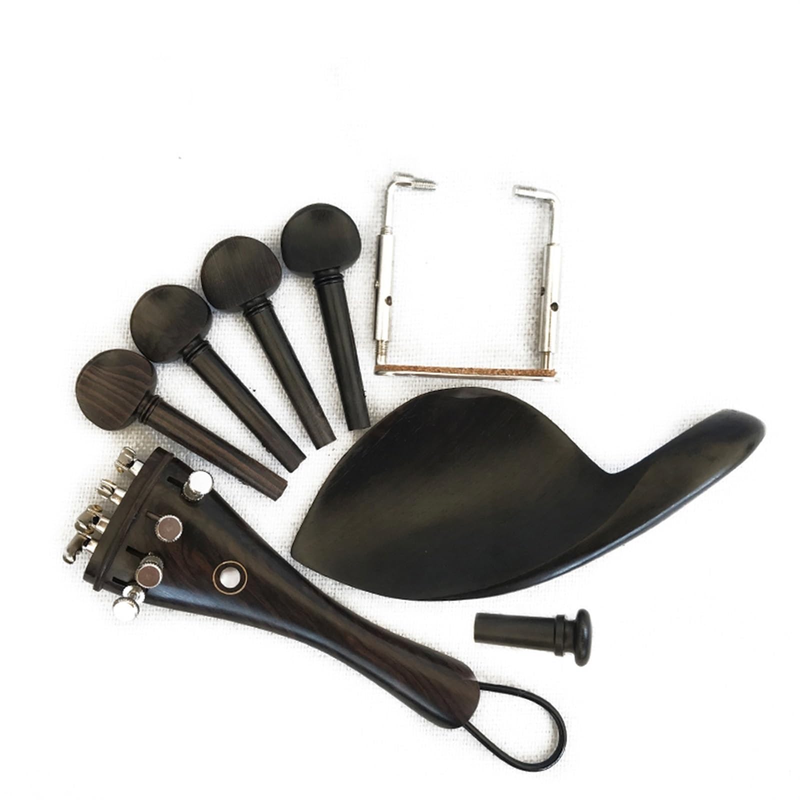 Zubehör Kit für Violine Violine Zubehör Kinnhalter Ebenholz Kinnhalter Mit Schrauben Und Kork(Full set of ebony)