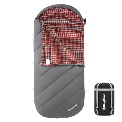 KingCamp Deckenschlafsack Freespace 250 Winter Schlafsack Breit Baumwolle -8°C Slate Grey