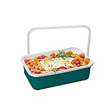 Honey Ware Color Line Frischhaltedose mit Deckel Emaille Petrol | M | 0,74 L | hitzebeständig bis 400°C | Meal Prep Boxen für alle Herdarten, Backofen und Grill geeignet | Aufbewahrungsbox mit Deckel