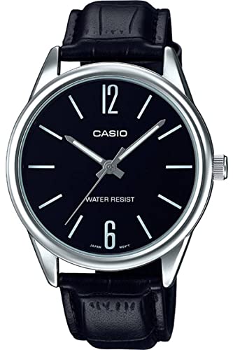 Casio Men's MTPV005L-1B Silver Leather Japanese Quartz Fashion Watch