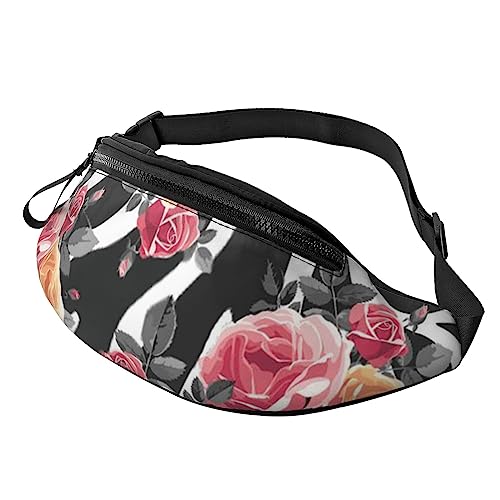 HSJFS Hüfttasche mit Seestern-Muschel-Motiv, Blau, Holz auf Strandlandschaft, bedruckt, modisch, verstellbarer Gürtel, lässige Brusttasche, Rosen Blume Floral Zebra Streifen, Einheitsgröße