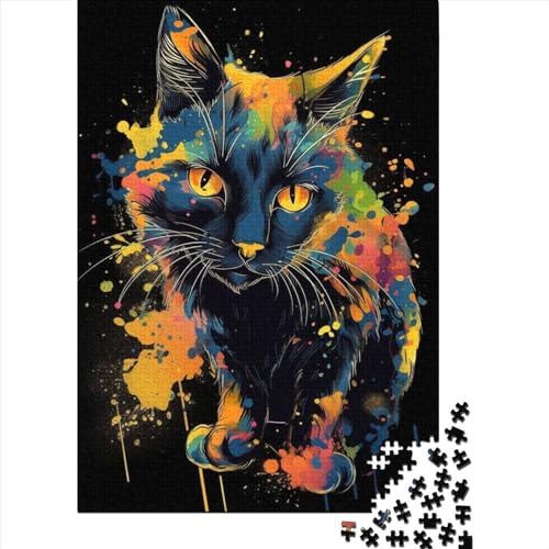 Buntes Katzen-Puzzle, 1000 Teile, für Erwachsene und Jugendliche, von Jigsaw Puzzle für Erwachsene und Teenager, ganze Familie, 75 x 50 cm