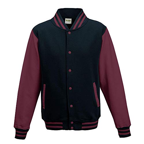 Just Hoods - Unisex College Jacke 'Varsity Jacket' BITTE DIE JH043 BESTELLEN! Gr. - M - Oxford Navy/Burgundy