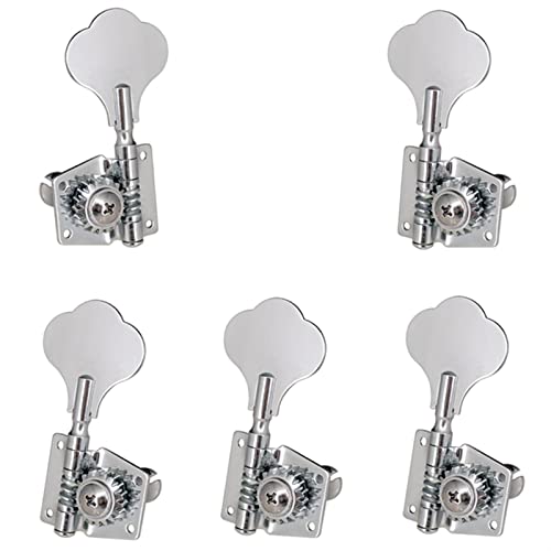 Gitarren Stimmwirbel 5 Stücke Guitar Accessoire Vintage Open Bass Gitarre Tuning Keys Pegs Maschinenköpfe Tuner Für 5 Saiten Bass (Color : Silver 1L4R)