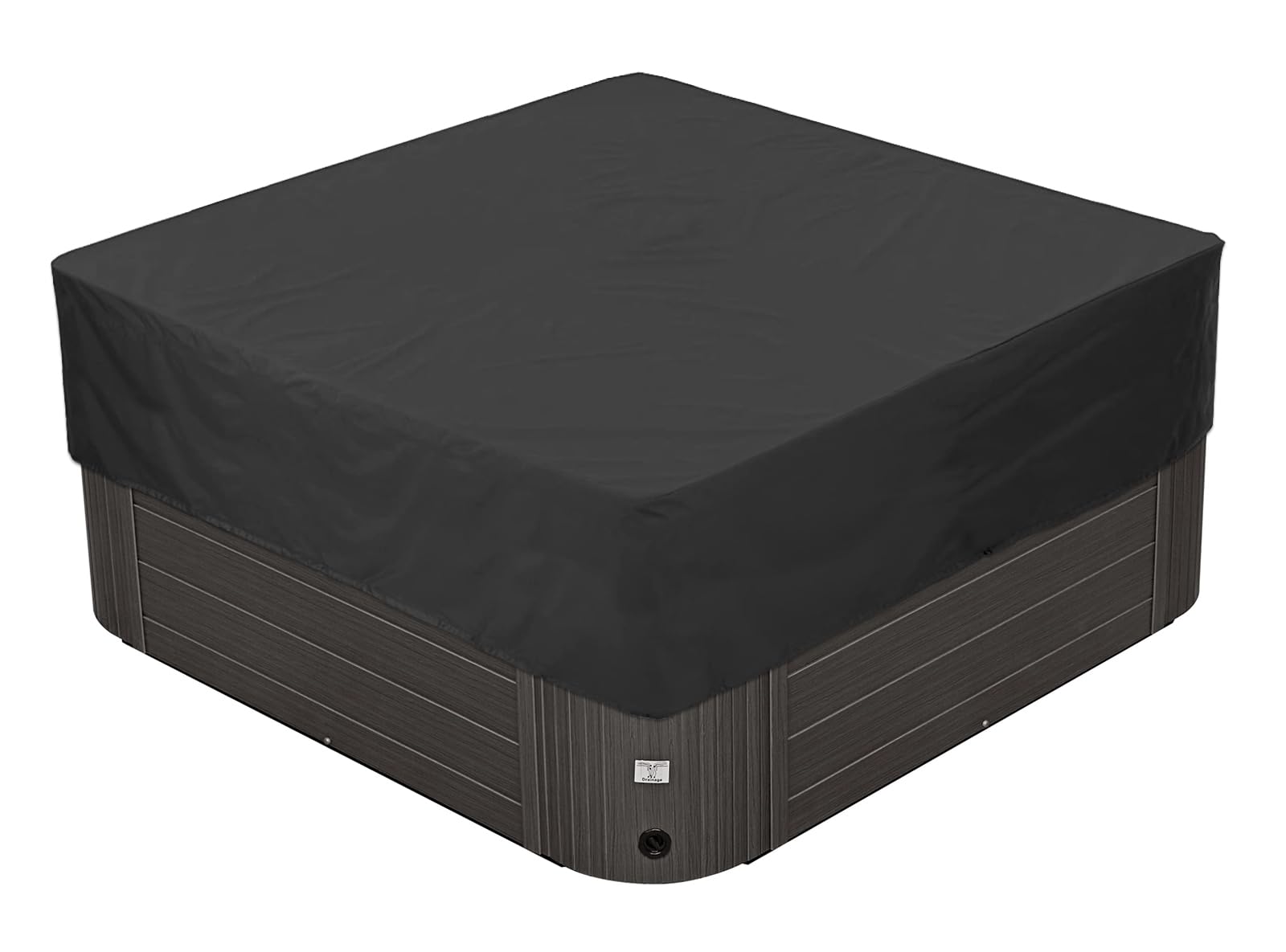 BaCover Outdoor Whirlpool-Abdeckung, 210D Oxford Garten Wasserdicht Staubdicht UV-geschützt Poolabdeckung Quadrat Spa Abdeckung,Schwarz,239x239x50cm