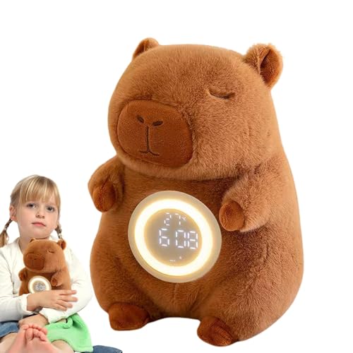 Harmoousue Plüschwecker | Capybara Nachtlicht | Kleine Weckerlampe, Süßes Nachtlicht, Digitaler Tischwecker, Tischlampe Für Teenager Und Kleinkinder