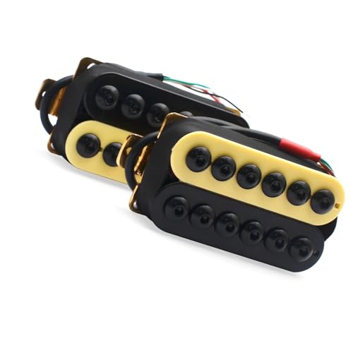 Gitarren-Tonabnehmer E-Gitarre Humbucker Pickups Einstellbare Metall Doppelspule Gitarre Punk mit 4 Leiter Kabel/Spulenaufteilung (Color : Ly Black N and B)