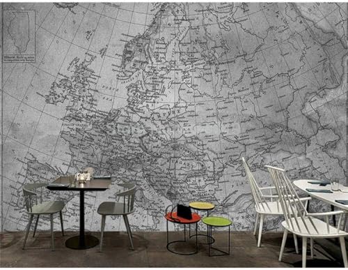 Zementwand Weltkarte 3D Tapete Poster Restaurant Schlafzimmer Wohnzimmer Sofa TV Dekorative Wand-350cm×256cm