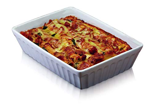 KitchenCraft World of Flavours Lasagne Form, Stein, Weiß, 33 x 23 cm