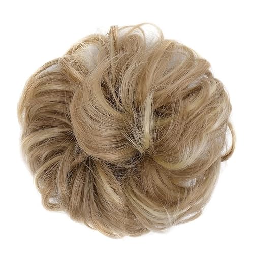 Haarteil Donut-Haarknoten for Damen und Mädchen, lockiges gewelltes synthetisches Chignon-Haarteil mit Gummiband, unordentliche Haarknoten-Erweiterungen Haarverlängerung(14H613)