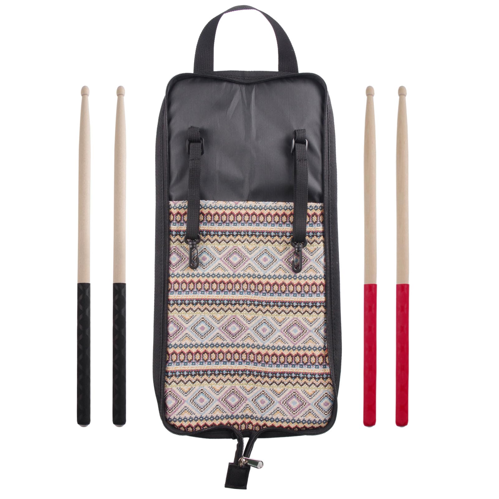 Tragbarer Drumstick Hängetasche, Drumstick Aufbewahrungstasche mit 5A Drumstick Percussion Stick Halter Schlägel Tasche Percussion Music Drum Zubehör Case