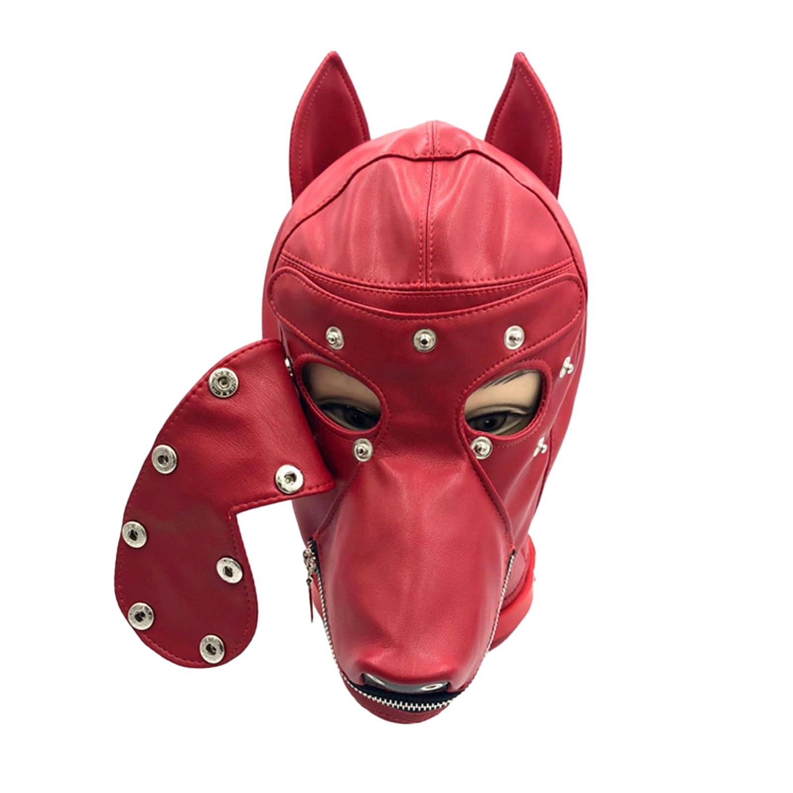 Halloween-Maske, Hunde-Kopfschmuck mit Augenabdeckung für Männer und Frauen, Halloween-Hundemaske, verstellbarer Kordelzug, Schnalle, Gürtel, Hundemaske, Maskerade, Maske für Männer, Hundemaske, für